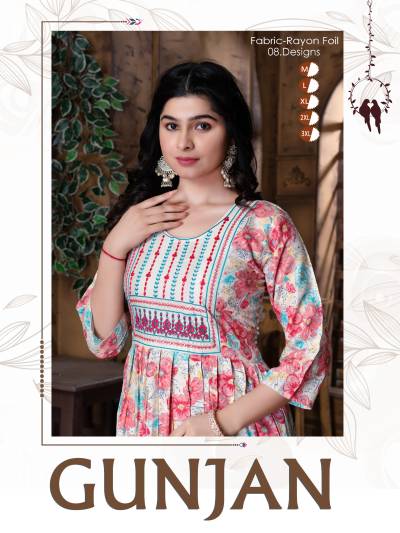 GUNJAN BY FT DESIGNER RAYON PRINT KURTIS WHOLESALER IN INDIA